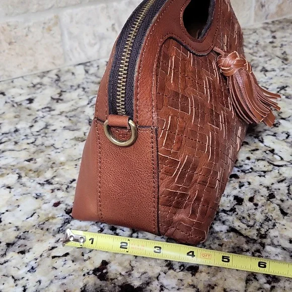 Patricia Nash Sora Braided Stitch Leather Cutout Satchel - Picture 5 of 13